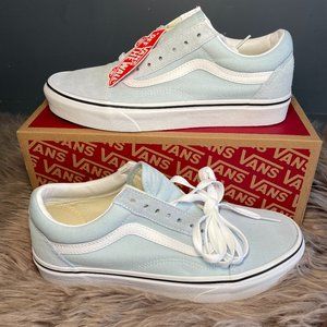 Vans sneakers, Baby blue and white, size 7.5 (men)/9 (women), old school vans